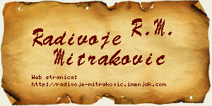 Radivoje Mitraković vizit kartica